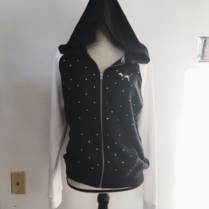rhinestone bling zip up jacket